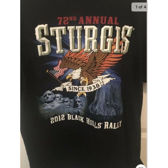 Sturgis Black T-Shirt Men's Sz L 2012 72nd Annual Black Hills Rally - Picture 4 of 5